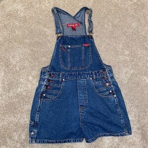 Vintage Y2K Zana Di Jeans Denim Shortalls Women's M Overall Shorts Summer